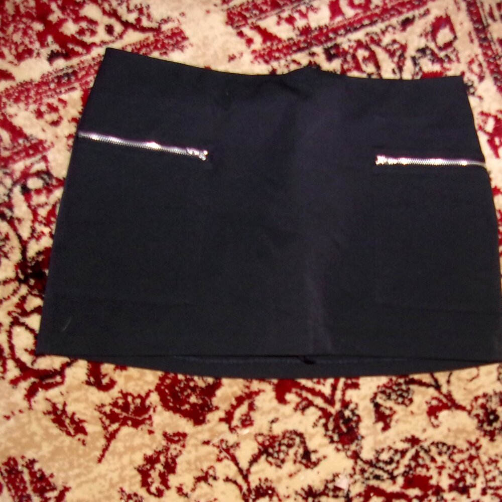Abercrombie & Fitch Black Mini Skirt with Silver Accents